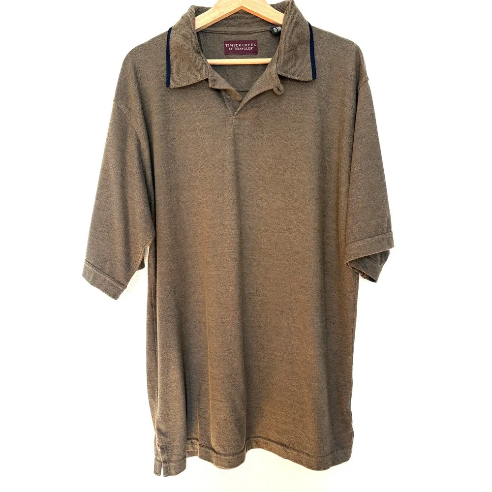 Men's‎ Timber Creek by Wrangler Polo Shirt, Brown & Black, Size Large