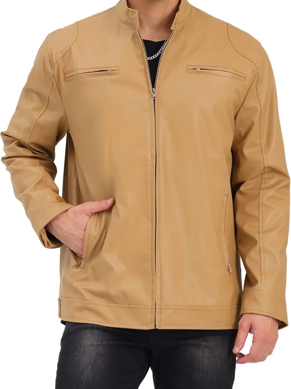 NWT‎ Leather-Style Zip Jacket 5XL B88