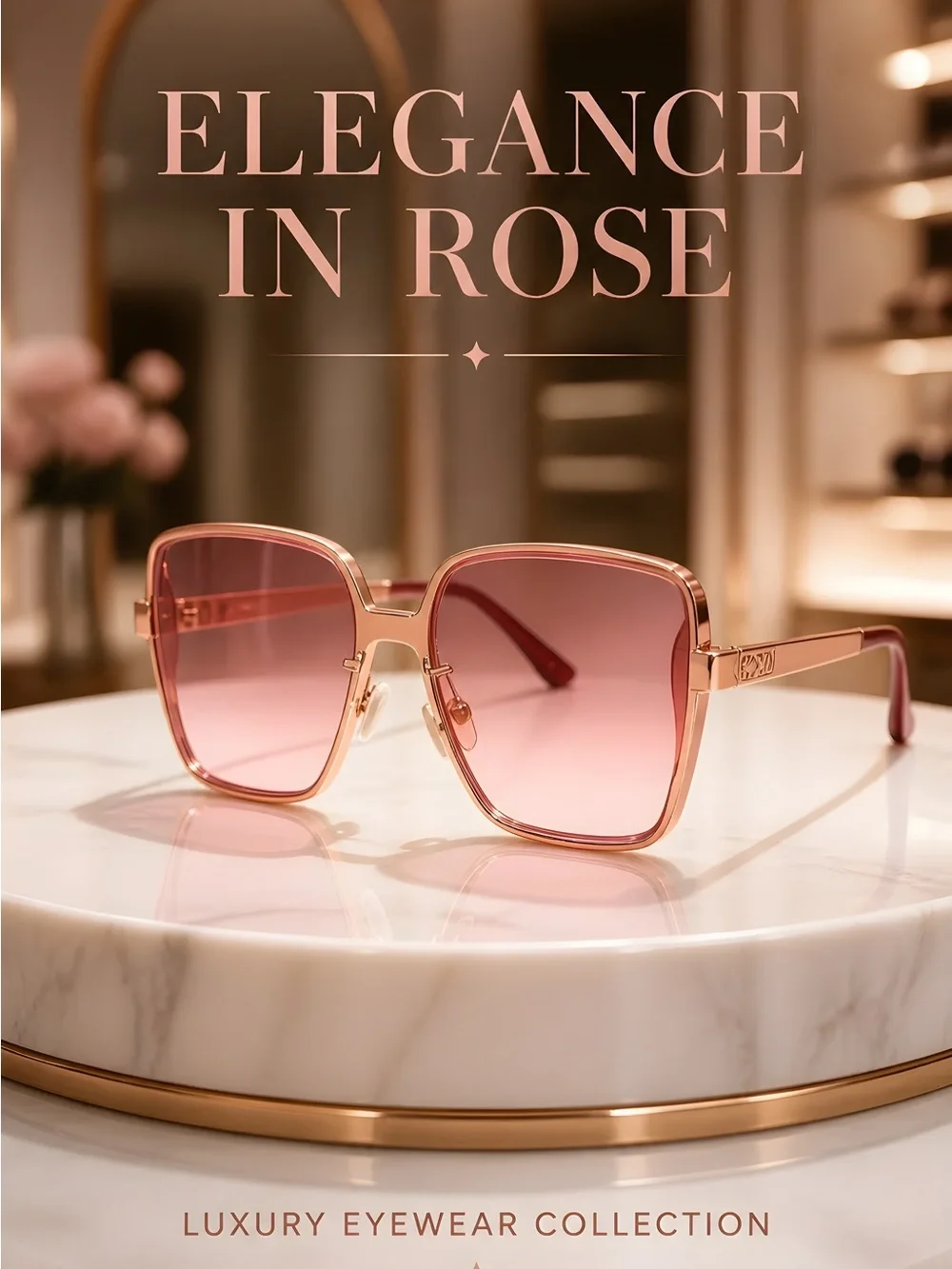 Coach Women’s Oversized Pink Rose Sunglasses