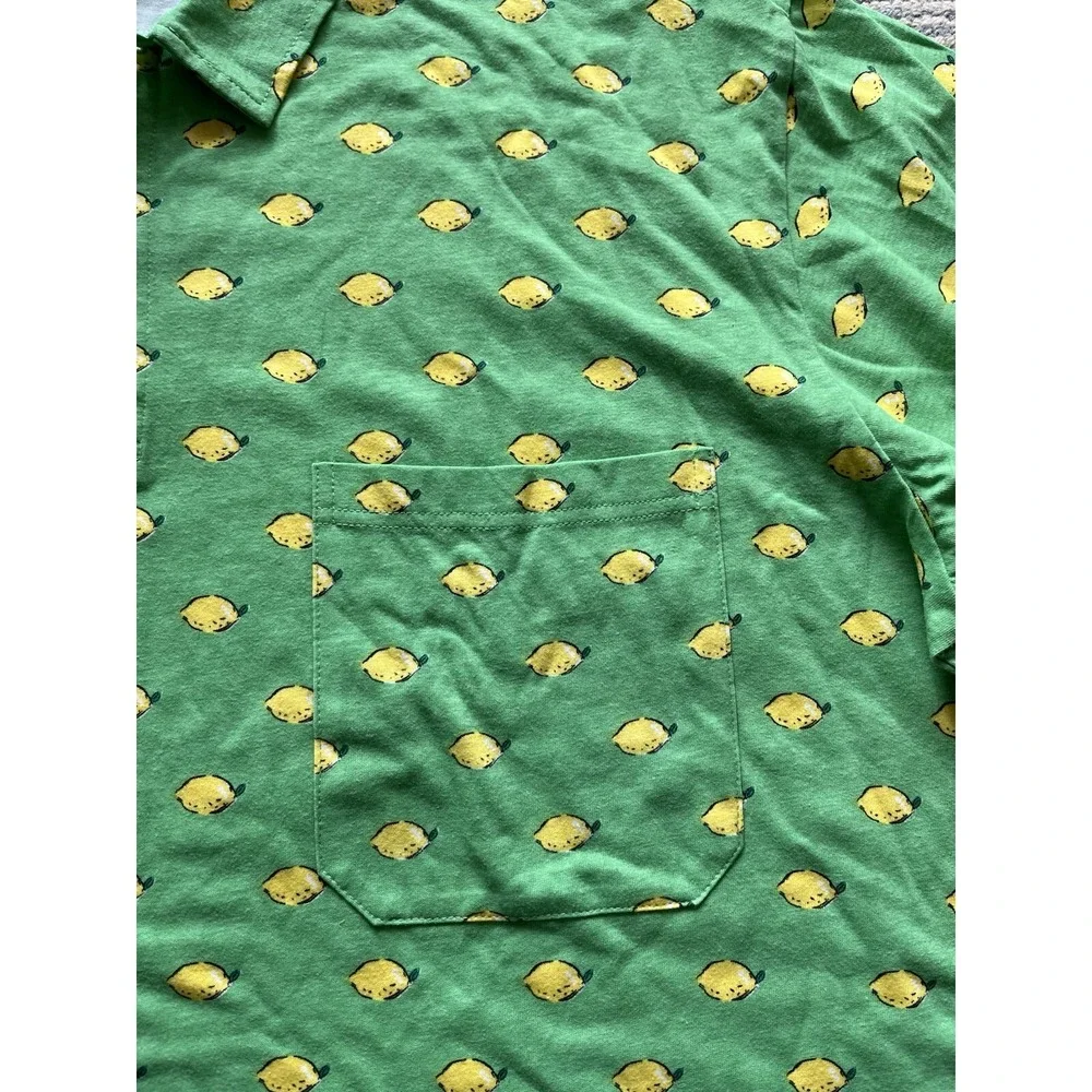 Haband Cotton/Poly‎ Polo Shirt - Green/Lemon Graphic- XXL