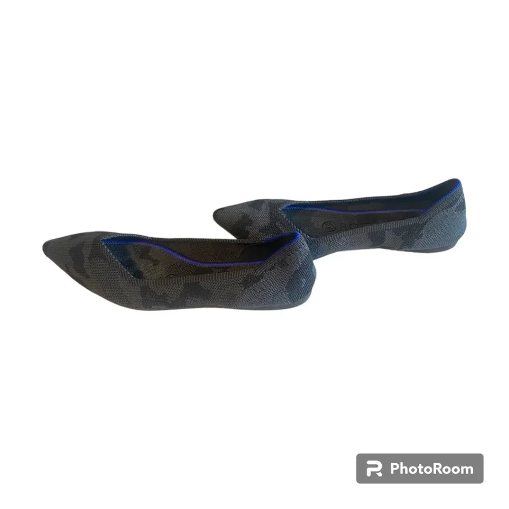 Rothy’s NWOB‎ The Point in Black/Gray Camo Retired Women's SZ 6