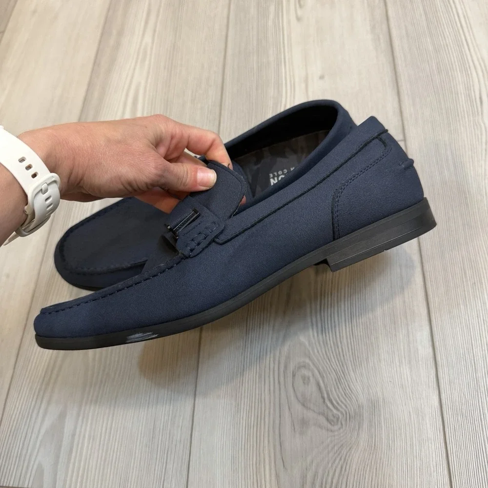 Kenneth Cole Reaction Estate 2.0 Belt Loafer Men's Navy Blue‎ Driving Style 10.5