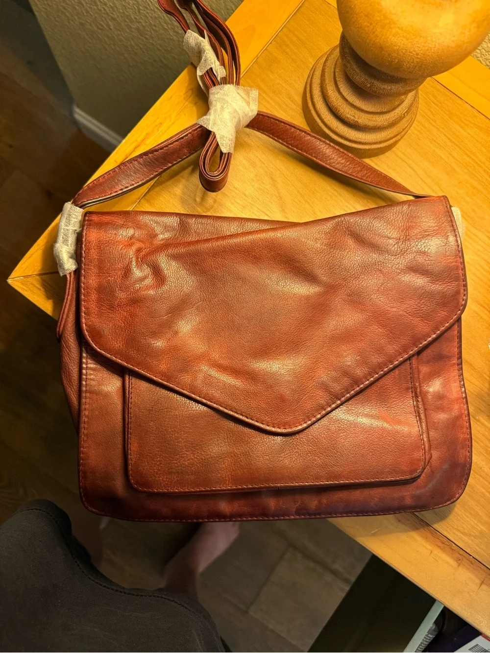 Real Leather Crossbody Messenger Bag