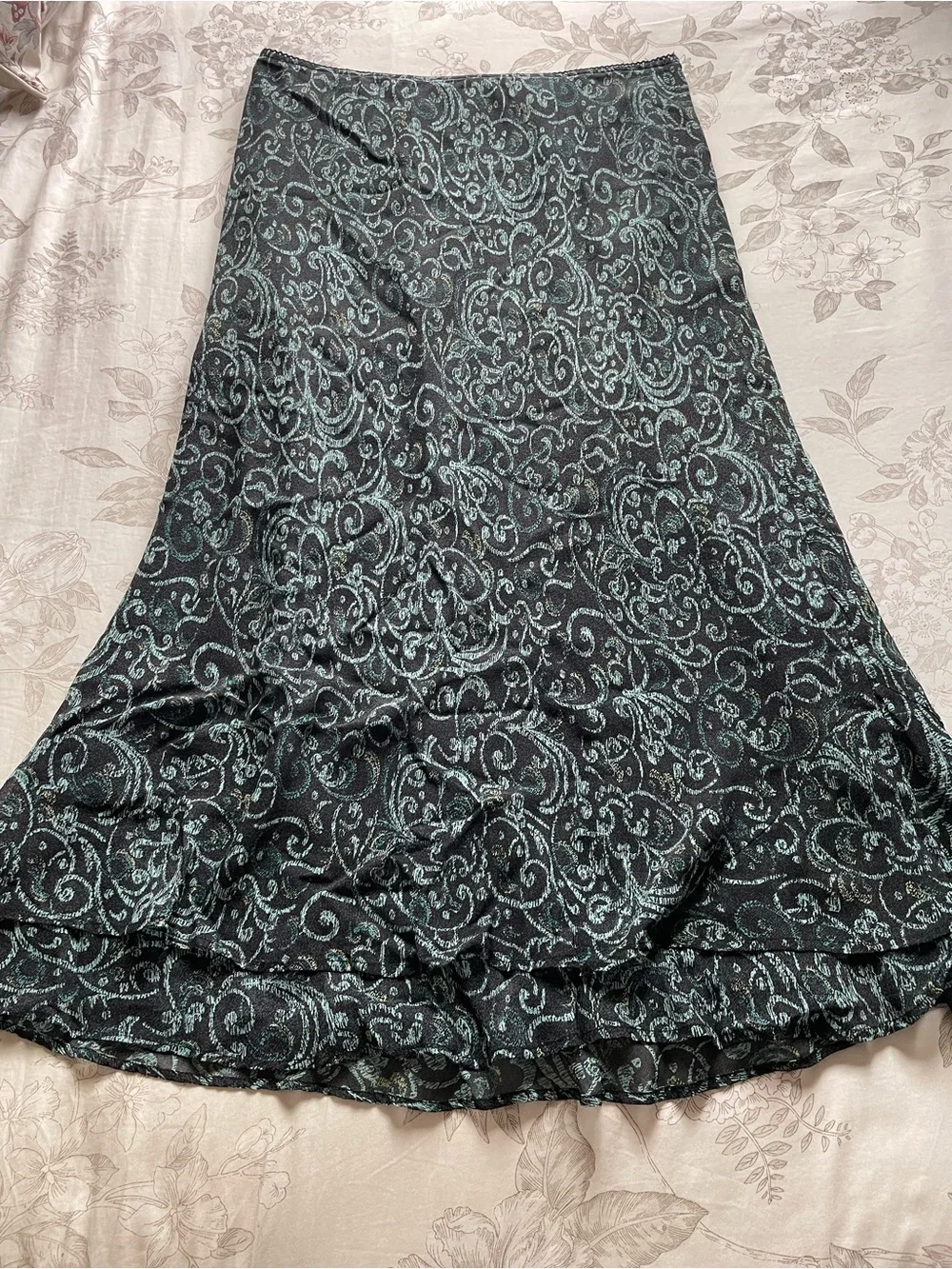 Vintage Pull‎ On Black Fairy Grunge Slip Skirt 14 Dark Romantic Whimsigoth Witch
