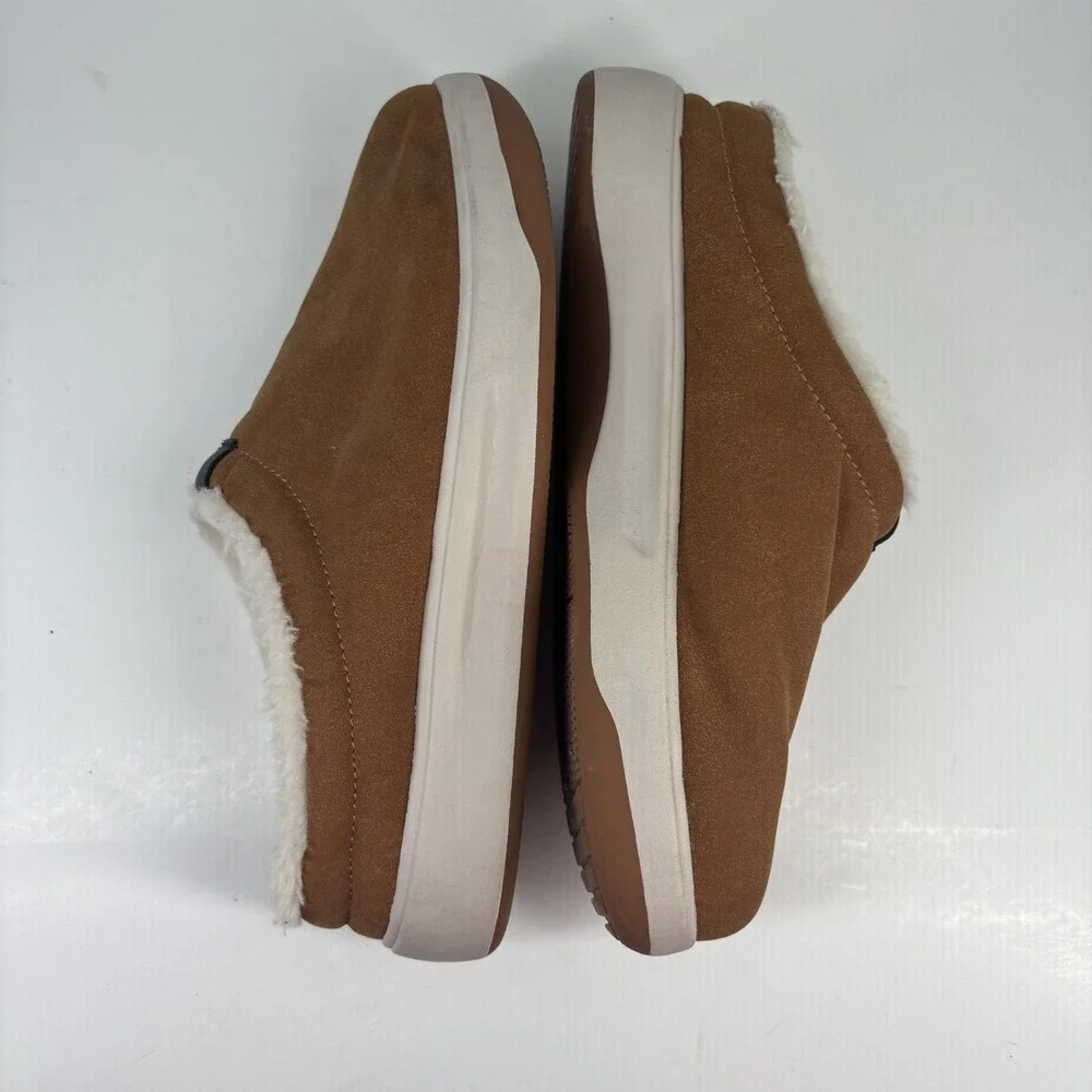 RedHead Men's US 11M Chestnut Suede Faux Fur Slip-On Sherpa Winter Clogs Slipper