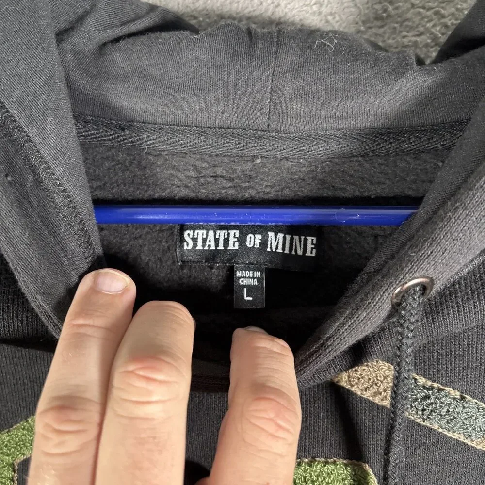 State‎ Of Mine Hoodie Men’s Size L Black Iowa Hawkeye State Hoodie