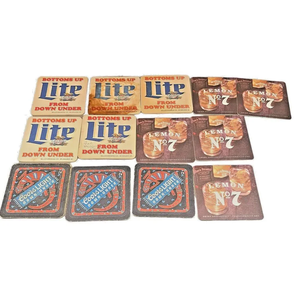 Old Beverage Coasters  Coors & Miller‎  Down Under , Old No 7 Lemon Lot Of 13