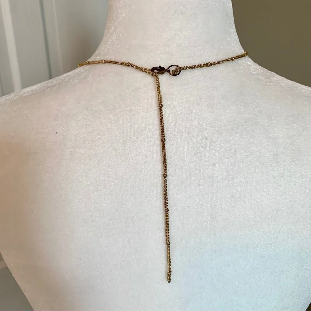 Gold and Grey Crystal & Tassel Statement Necklace