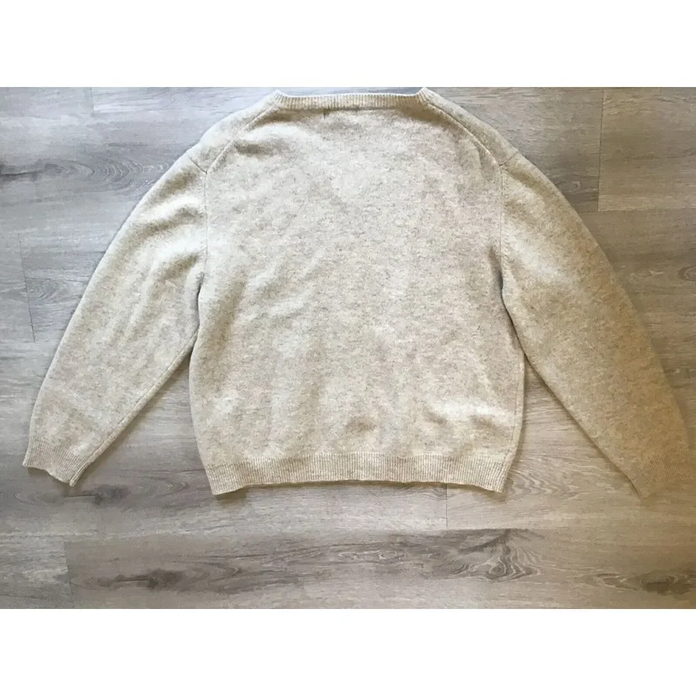 CLUB ROOM SZ XL 100% Lambs Wool Coffee & Milk Beige Men's‎ Sweater Pullover
