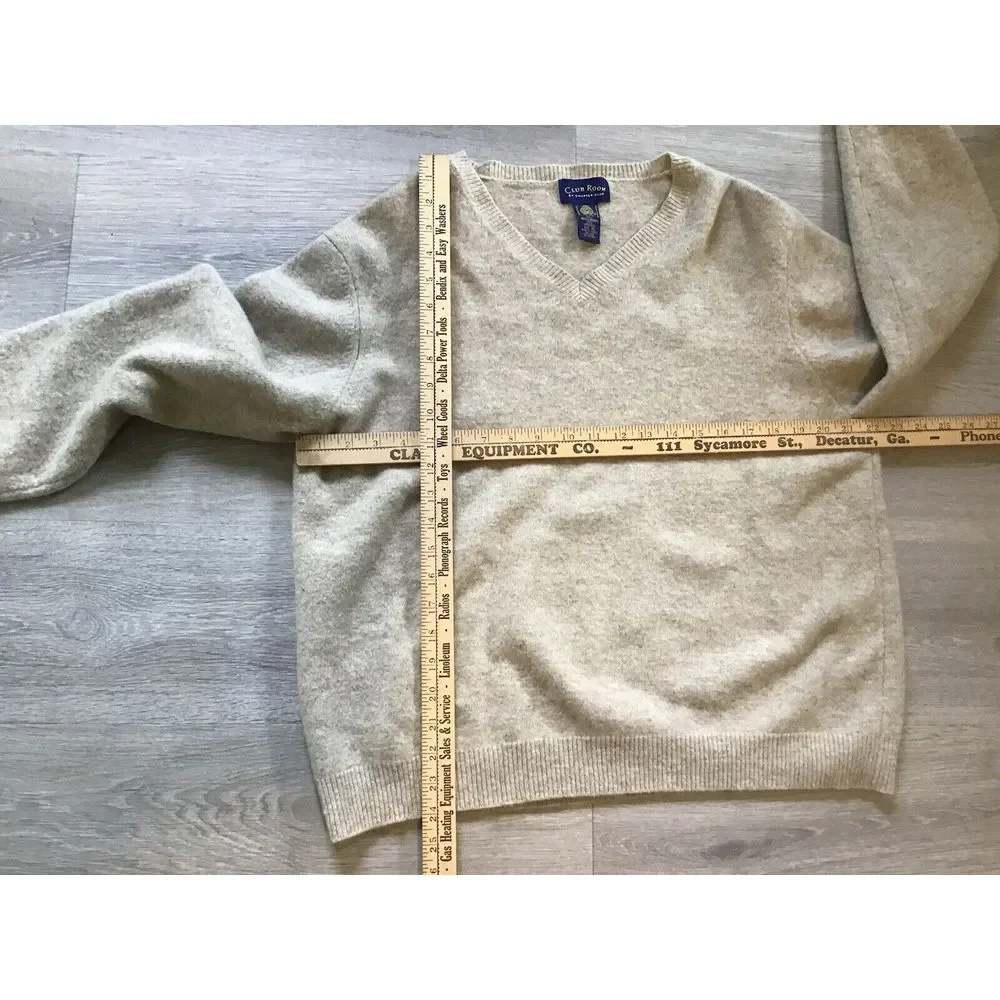 CLUB ROOM SZ XL 100% Lambs Wool Coffee & Milk Beige Men's‎ Sweater Pullover