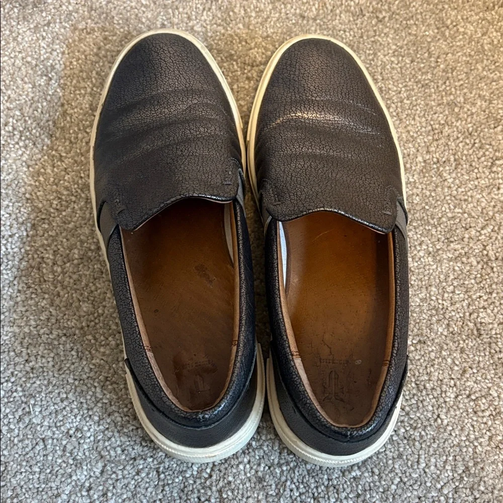 Frye Slip On Shoes Metallic Dark Gray