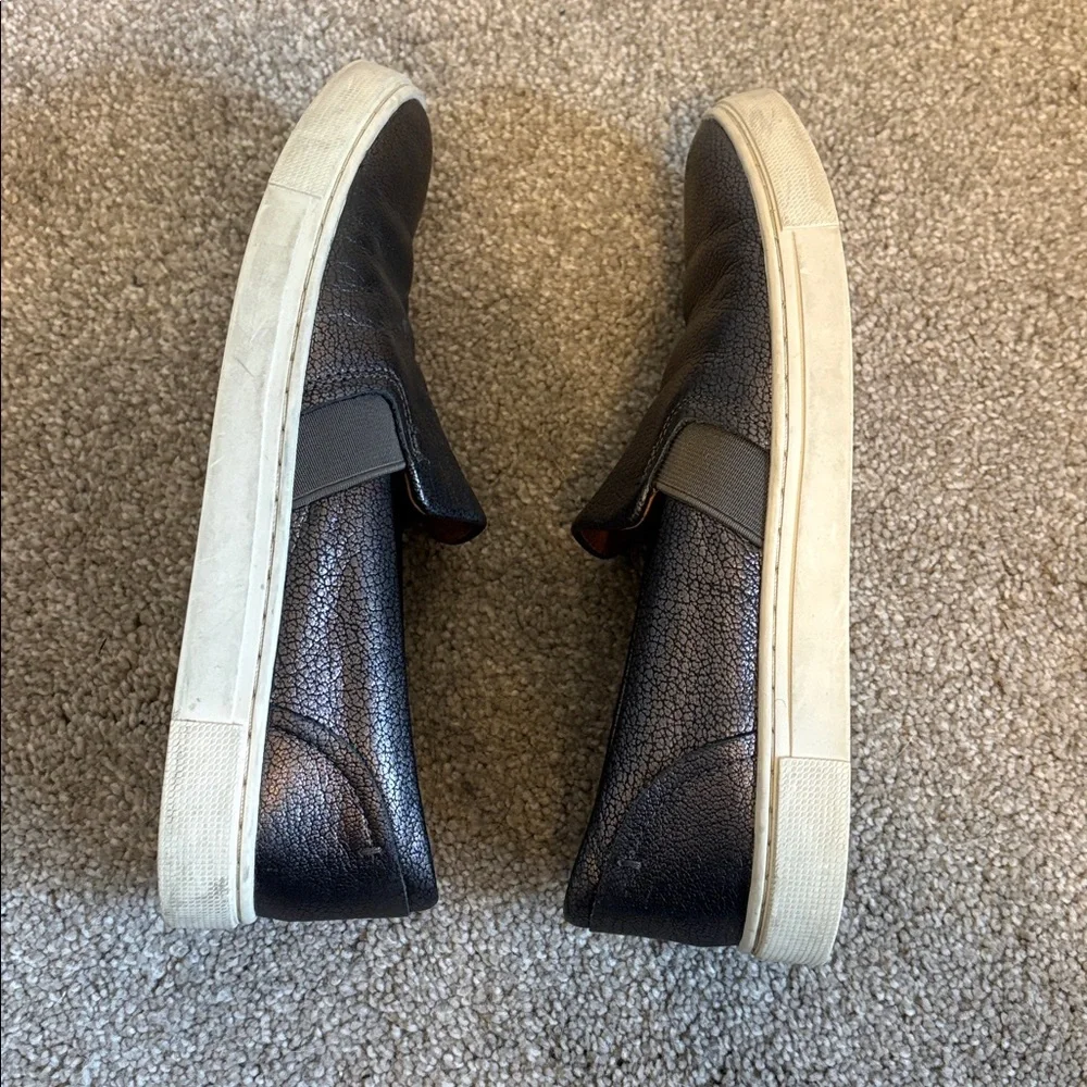 Frye Slip On Shoes Metallic Dark Gray