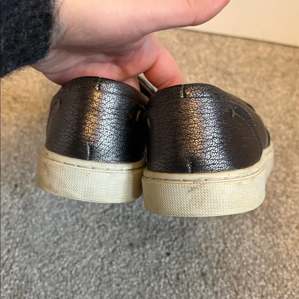Frye Slip On Shoes Metallic Dark Gray