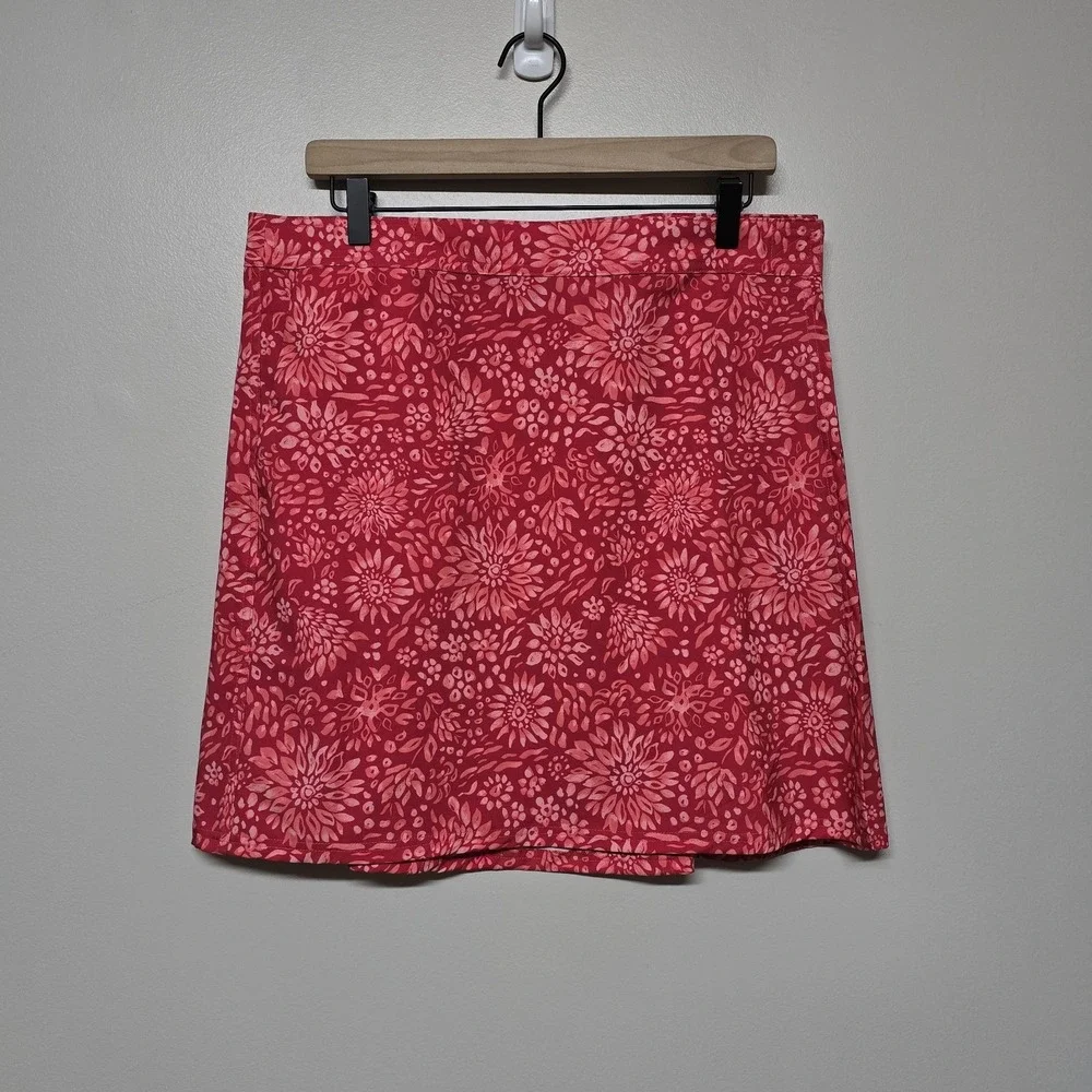 Ripskirt Dahlia Teaberry Wrap Cover Up Skirt Side‎ Pockets EUC Sz L Beach Resort