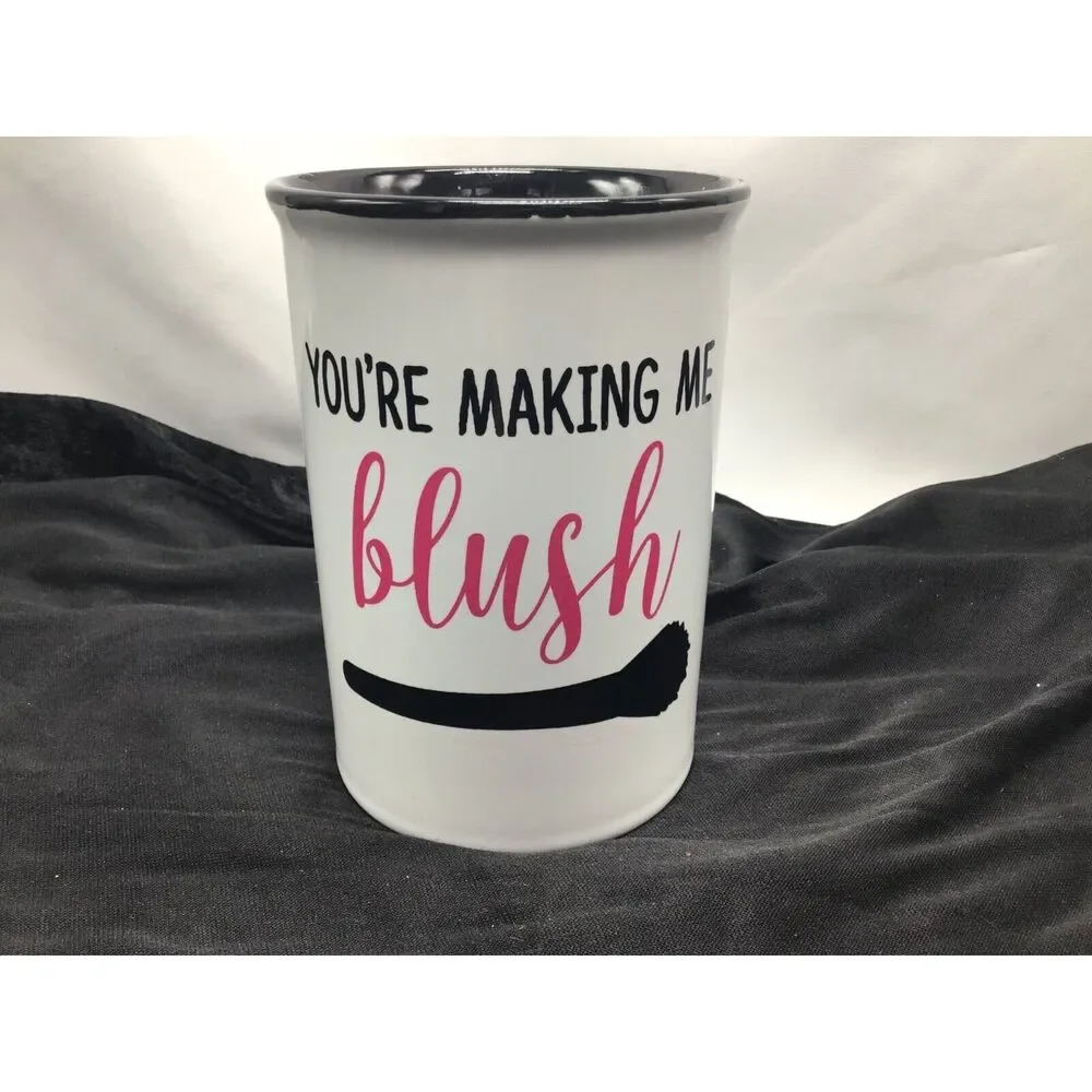 Tri-Coastal Design Makeup Brush Container Crock Bathroom Vanity Dressing