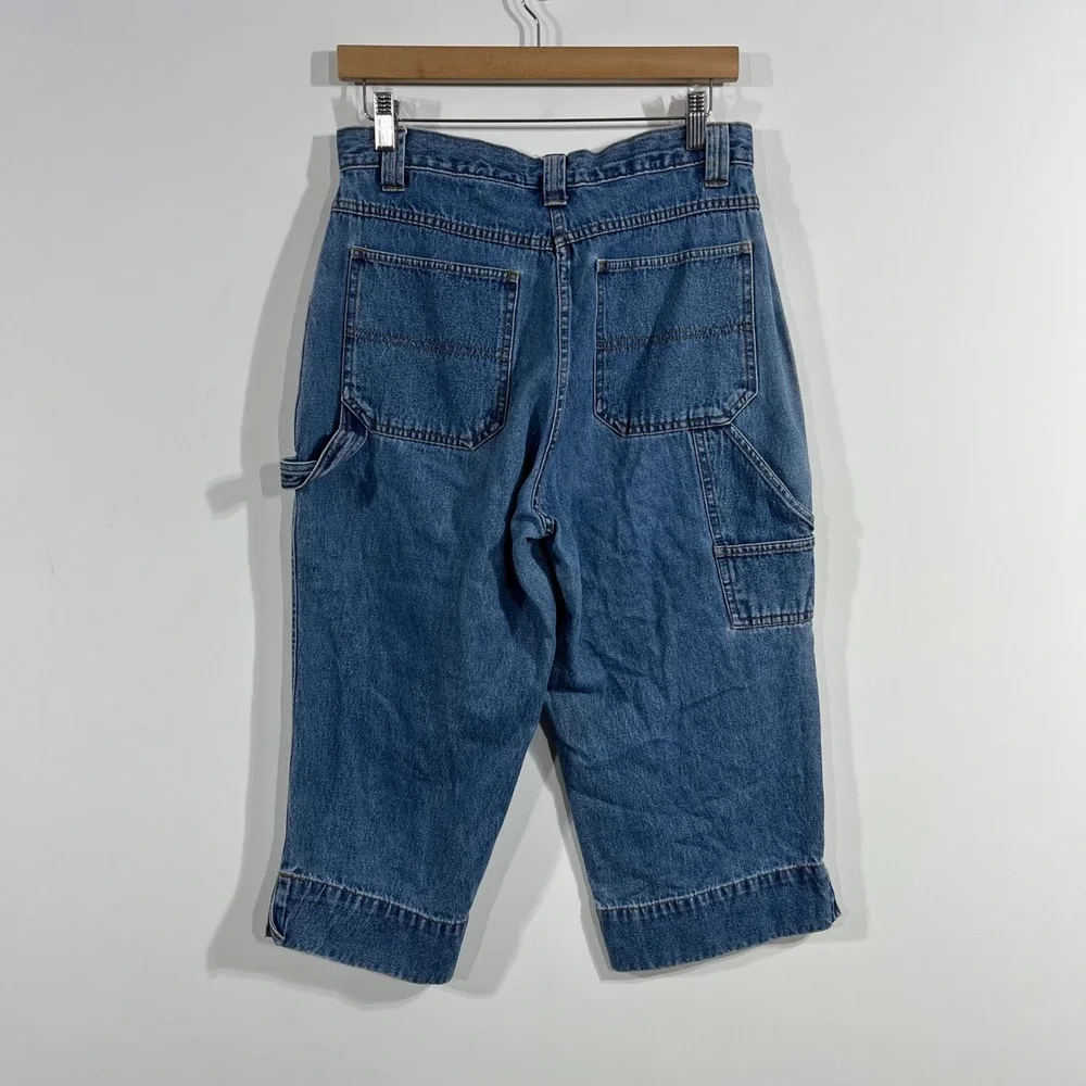 Vintage Bill Blass Baggy Carpenter Capri Jeans Womens 8P Denim 90s Streetwear