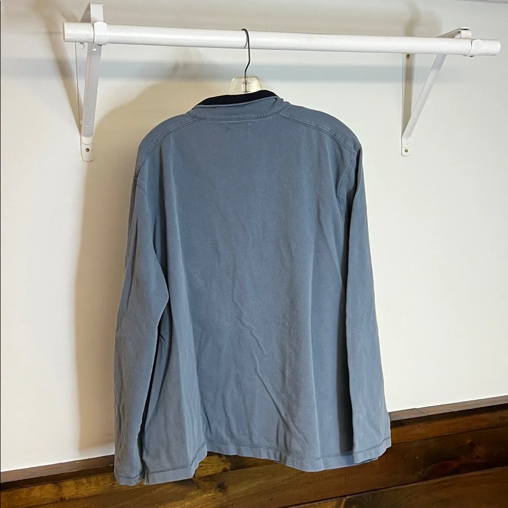 *FLAWED* J. Crew Blue Quarter-Zip Pullover with Contrast‎ Collar- XL