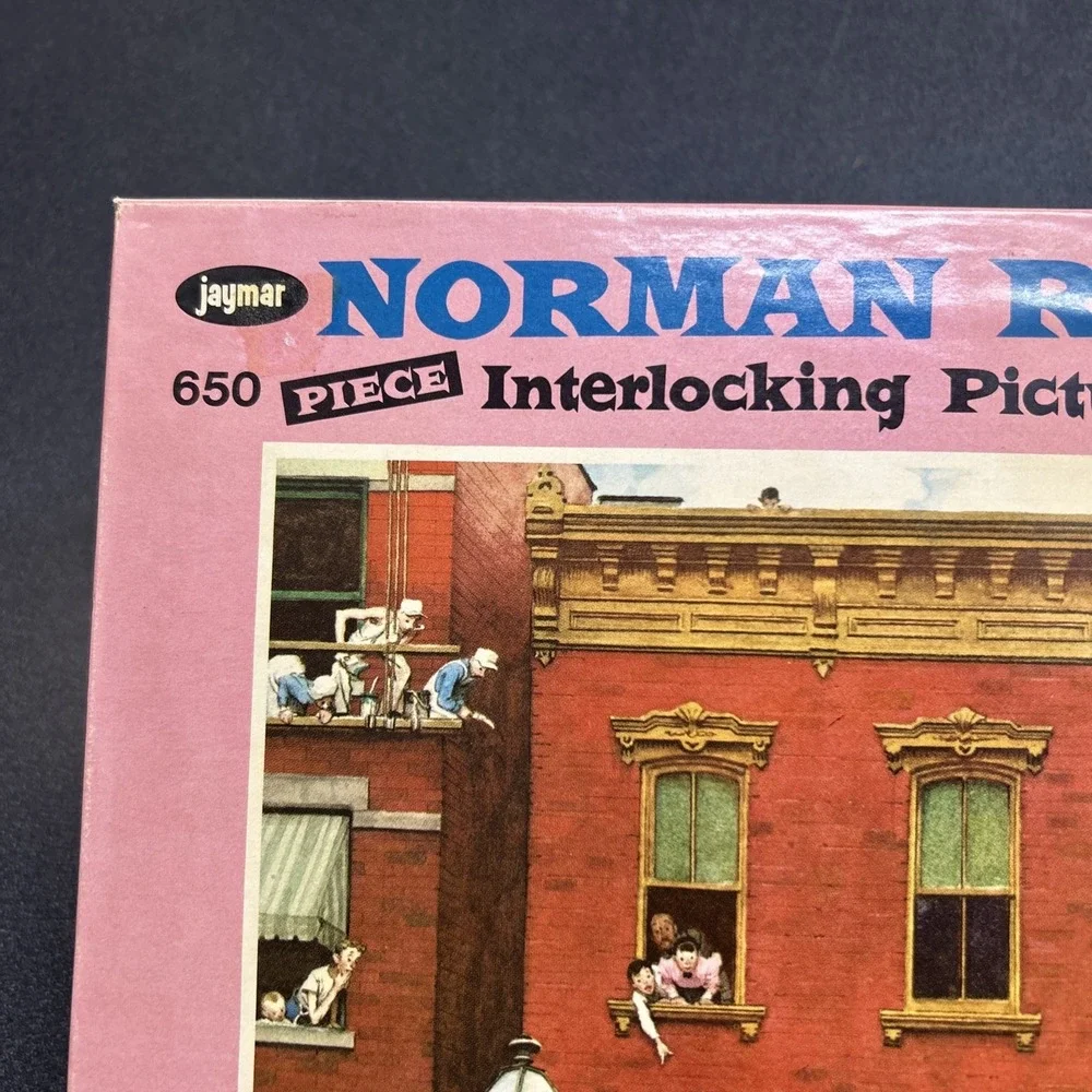 Jaymar Norman Rockwell The Street 650 PC Puzzle Vintage Ford Motor Co 50th Anniv