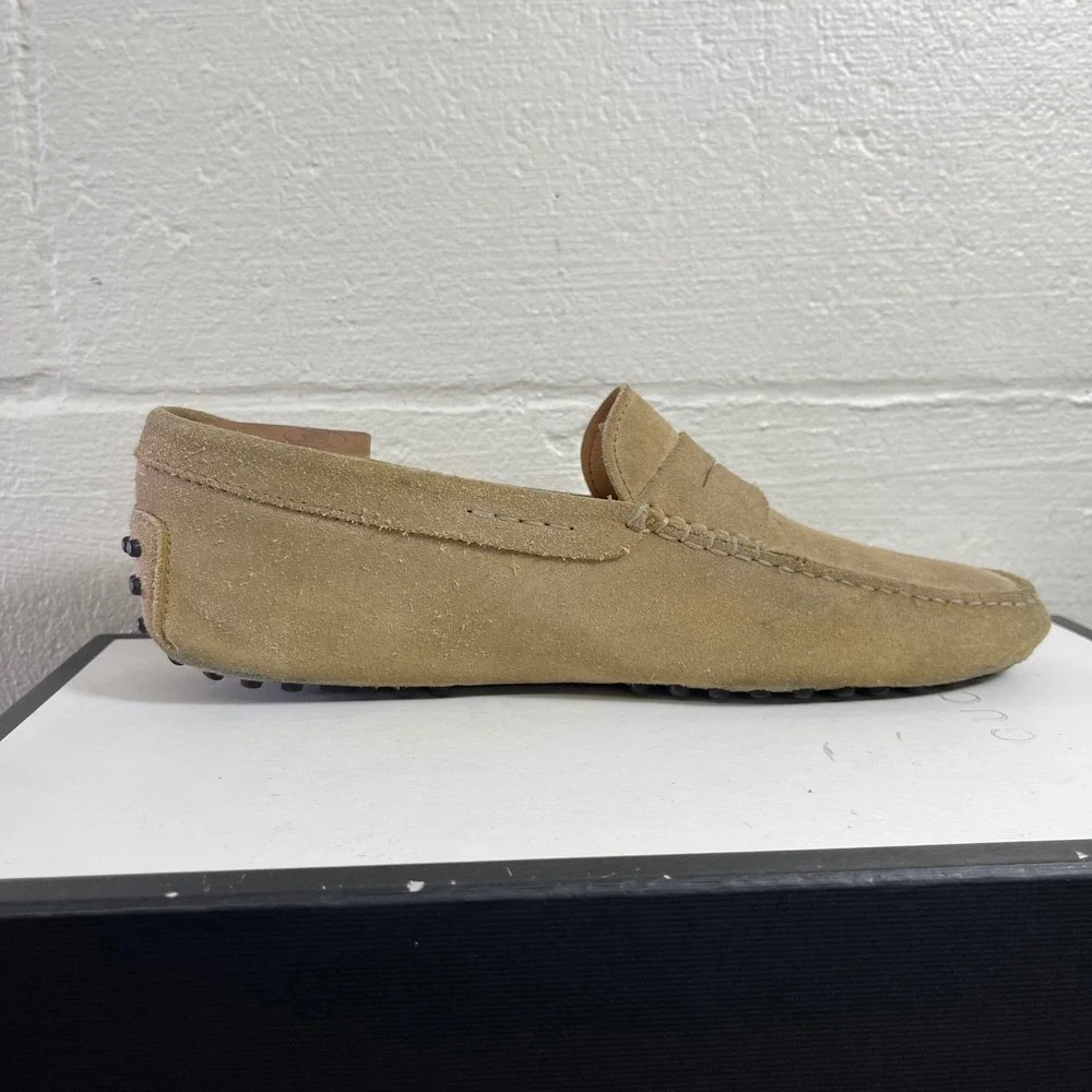 Tods Gommino Brown Suede Driving‎ Penny Loafers Moccasins Slip On Men's 7.5-8 US