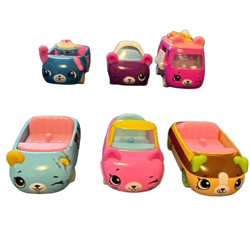Shopkins Cutie Cars/Vans Lot 6 Moose Die Cast‎ Colorful Toys One Is Damaged