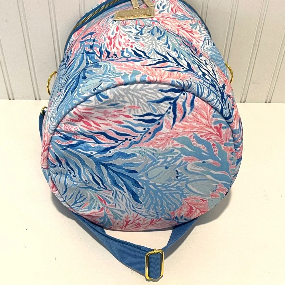 Lilly Pulitzer Insulated Cooler Bag Womens OS Blue Pink‎ Tropical Beachy Preppy