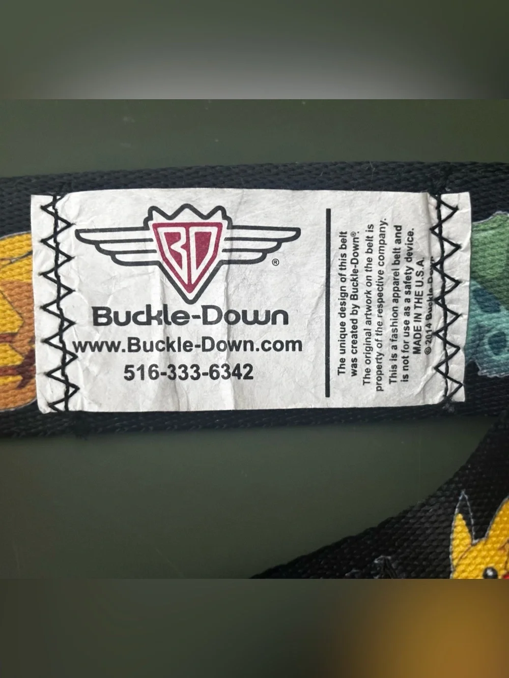 Pokémon Buckle Down Adjustable Seatbelt Belt All Over Print One Size 2013 EUC