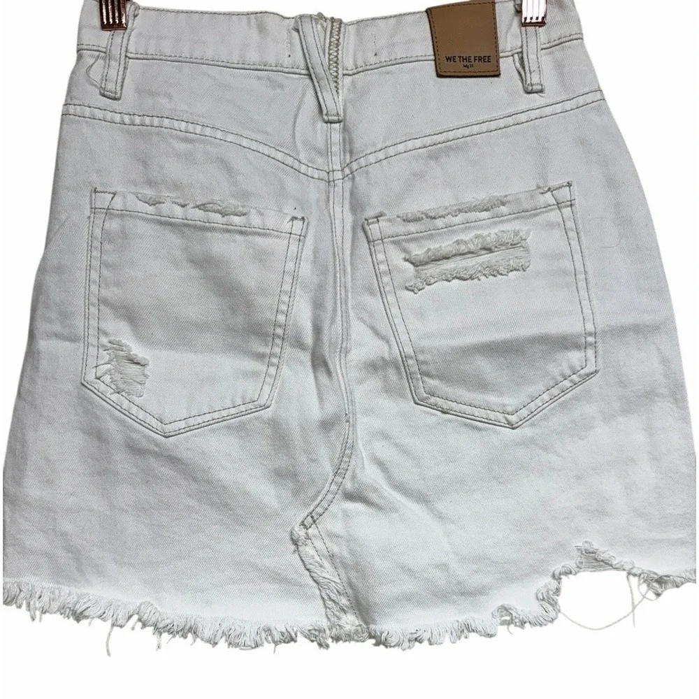 Free People We The Free Brea‎ Cutoff Skirt Deco White Women's Size 25