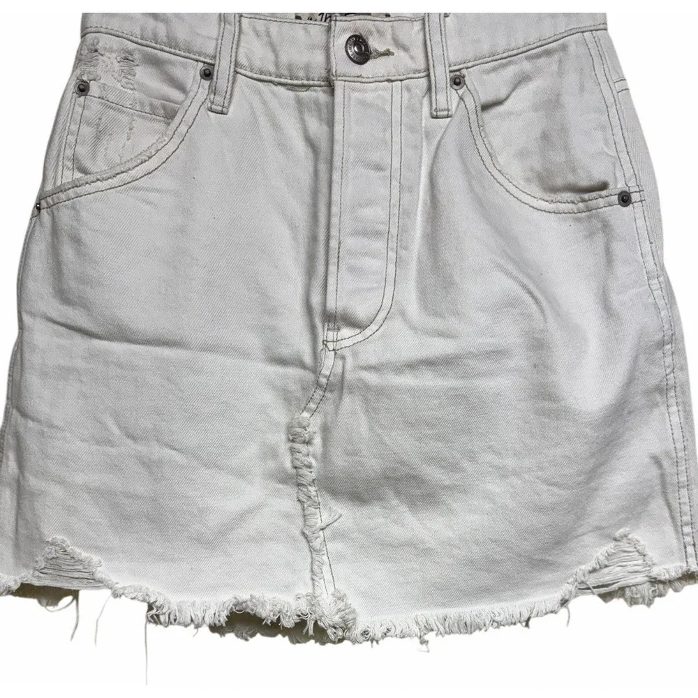 Free People We The Free Brea‎ Cutoff Skirt Deco White Women's Size 25