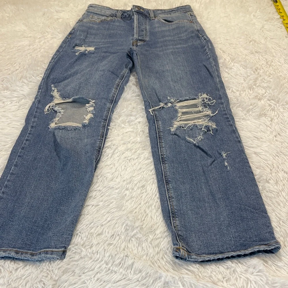 Wild Fable  Distressed Blue Jeans WOMENS 6 HIGH RISE STRAIGHT  BUTTON FLY