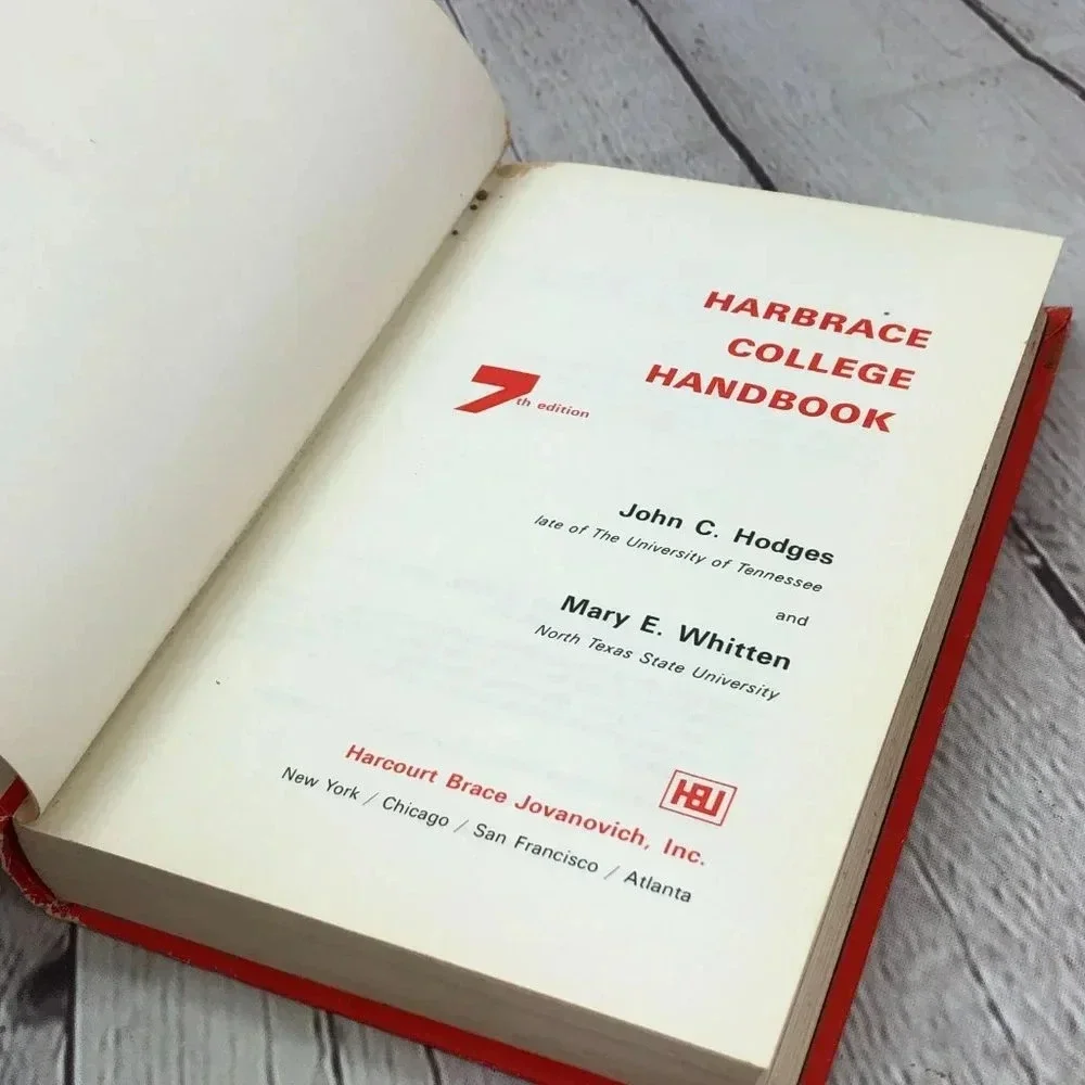 vintage textbook harbrace college handbook 1972