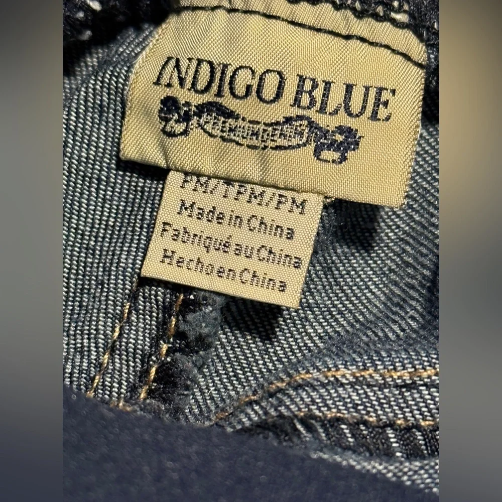 indigo Blue Maternity Skinny Jeans Womens PM Blue Dark Denim Comfort  Full Panel