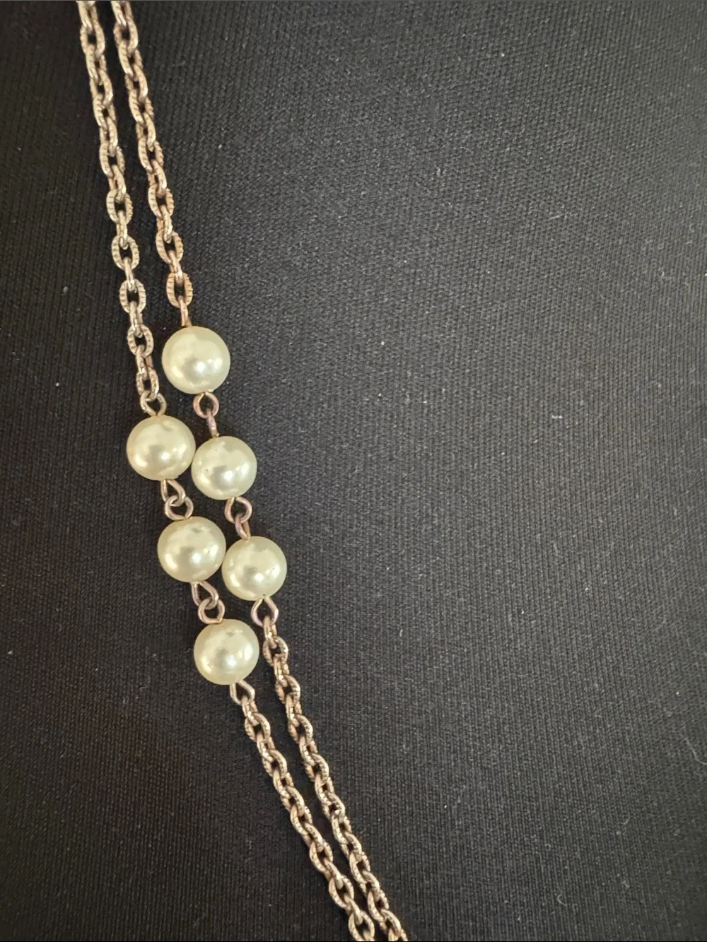 Long Gold Pearl Station Necklace - Women Jewelry