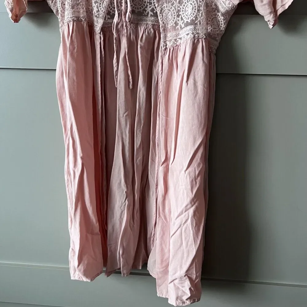 Vince Camuto Pink Lace-Trim Swim Coverup PRICE FIRM!