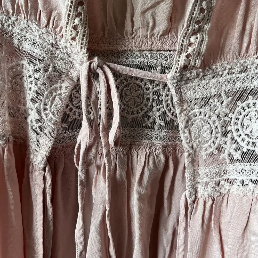 Vince Camuto Pink Lace-Trim Swim Coverup PRICE FIRM!