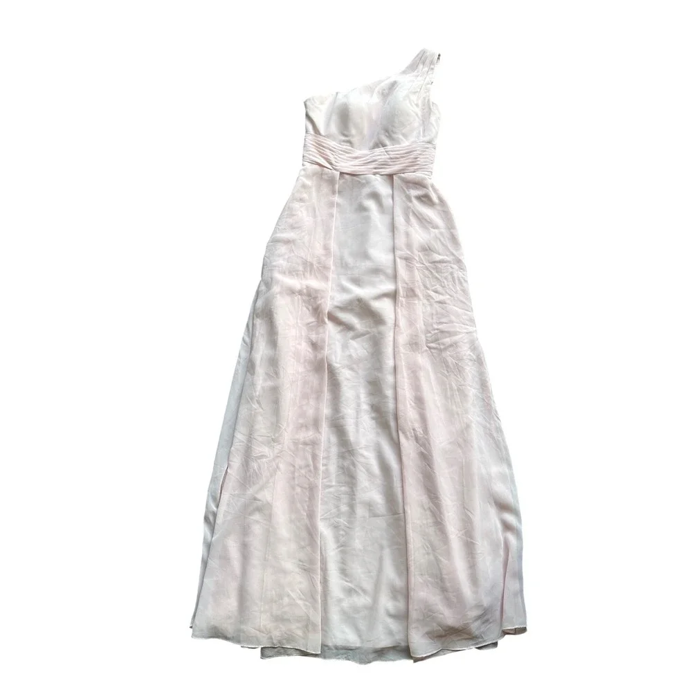 Azazie Blush Pink One Shoulder Chiffon Bridesmaid‎ Formal Dress A4 Gown