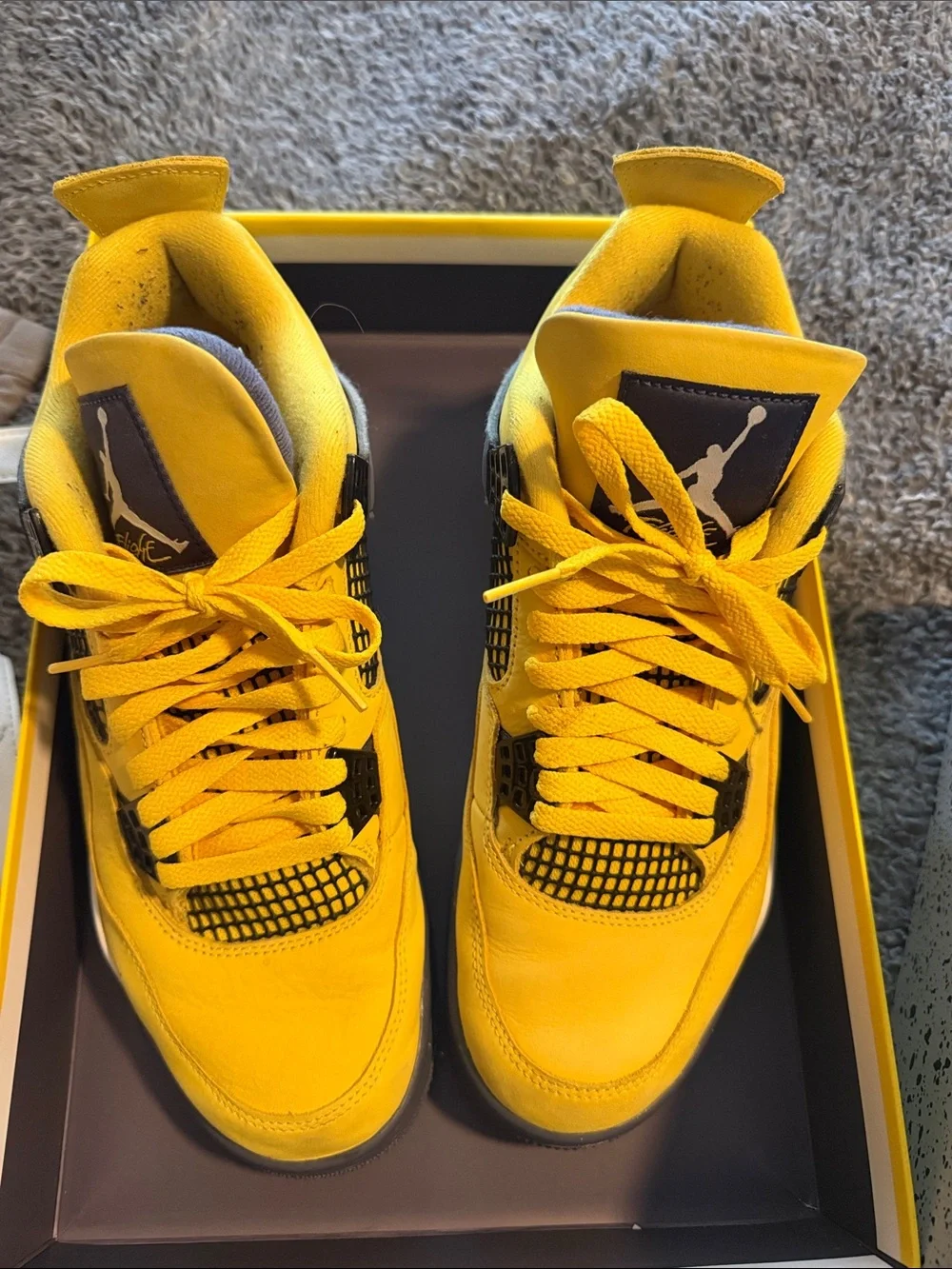 Jordan Yellow and Black Retro Basketball Sneakers