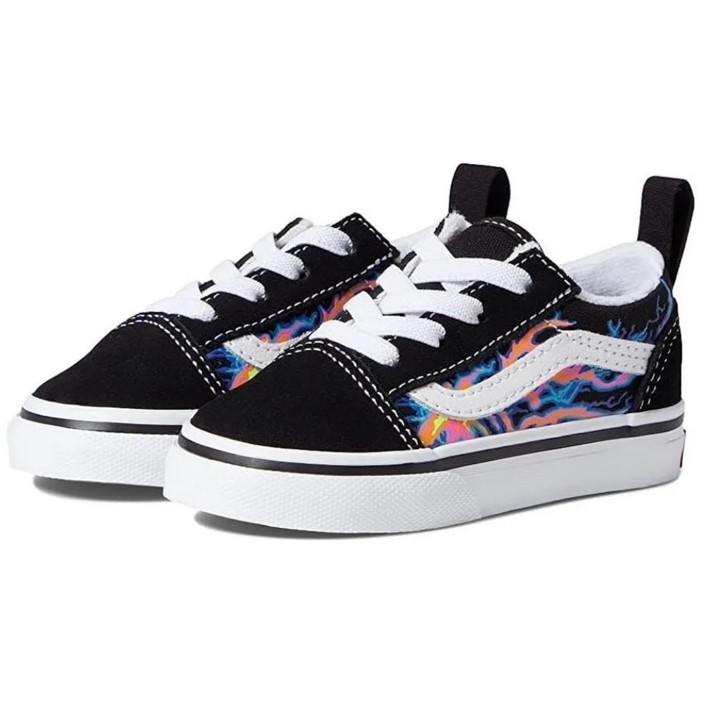 SZ 8T Vans Sk8 Low Top Electric Flame Glow in the Dark Unisex Slip-on Sneakers
