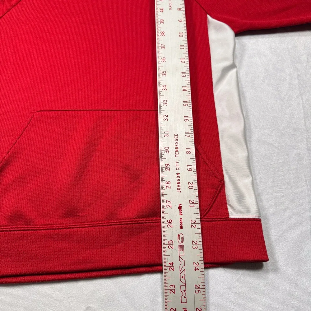 NIKE Kid's L (14/16) Red White Athletic‎ Activewear Pullover Performance Hoodie