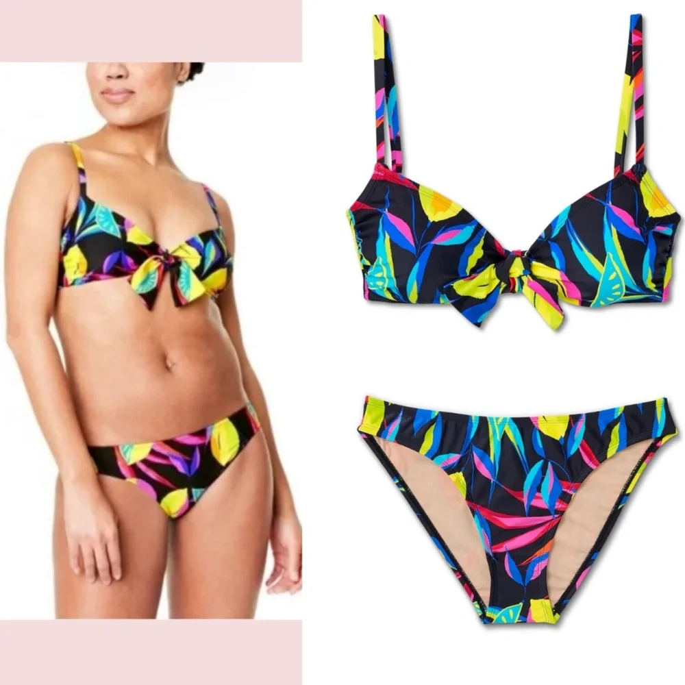 NWT $45‎ Tabitha Brown Target in Lemon- Tie Top [ S ] + Bikini Bottom [ M ]