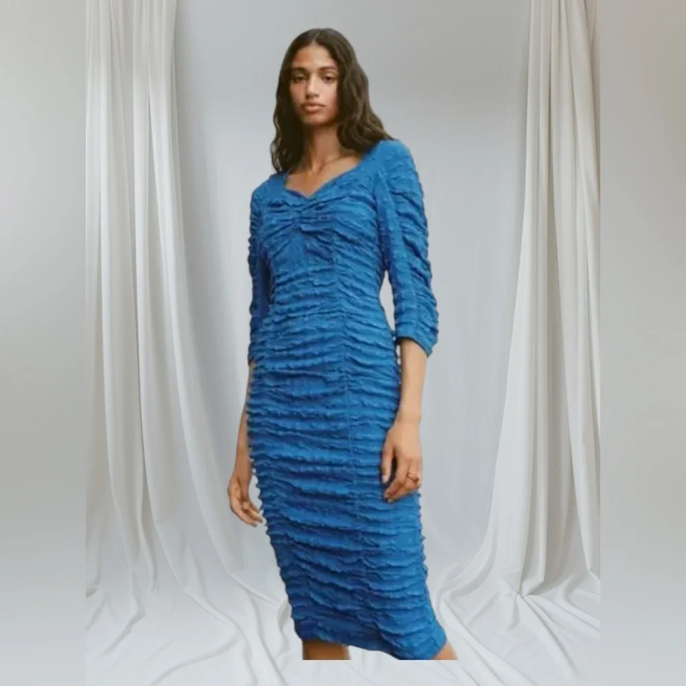 Zara ruched blue