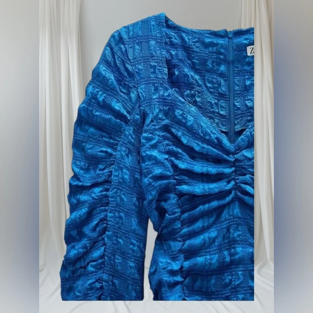 Zara ruched blue