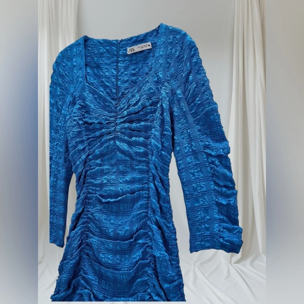 Zara ruched blue