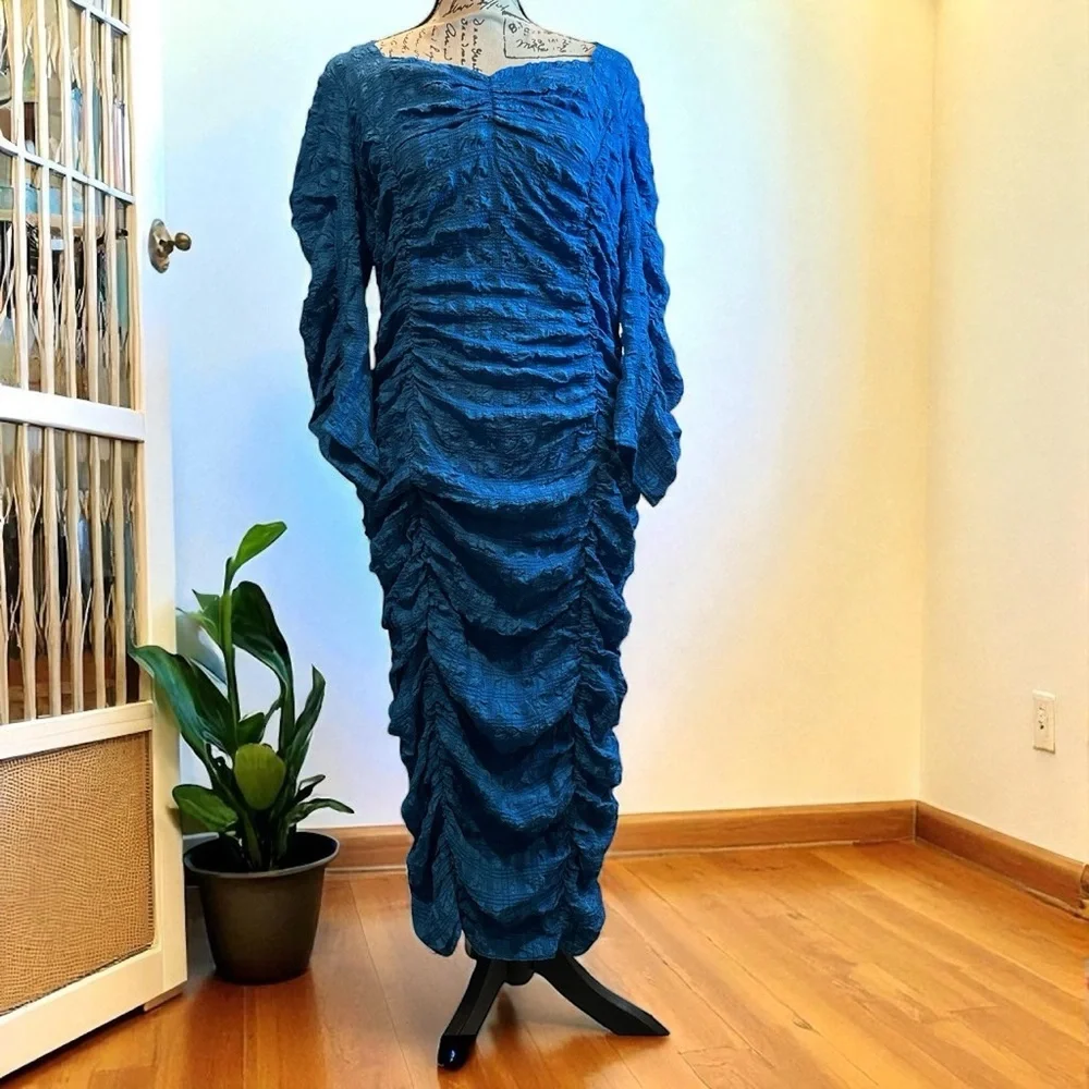 Zara ruched blue