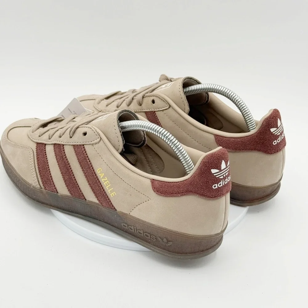 Adidas Gazelle Indoor Size 9 Mens Khaki Brown Gum JQ8387 - NEW