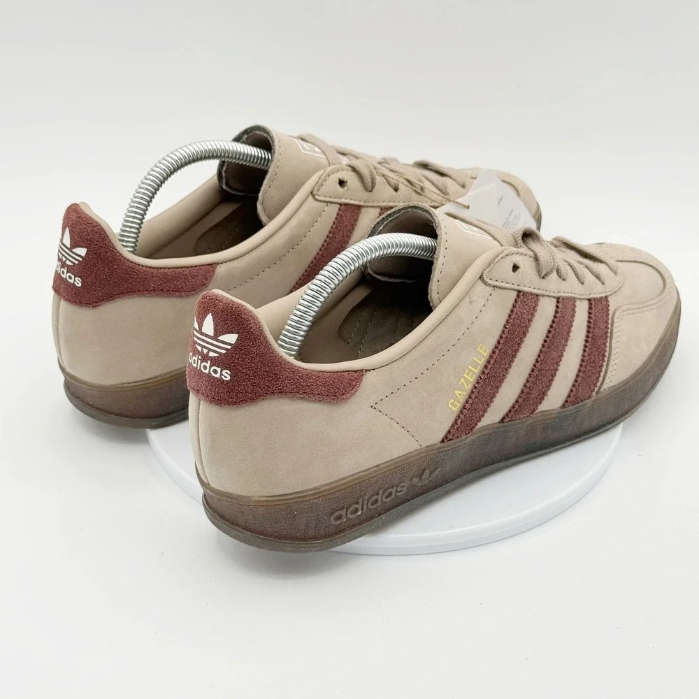 Adidas Gazelle Indoor Size 9 Mens Khaki Brown Gum JQ8387 - NEW