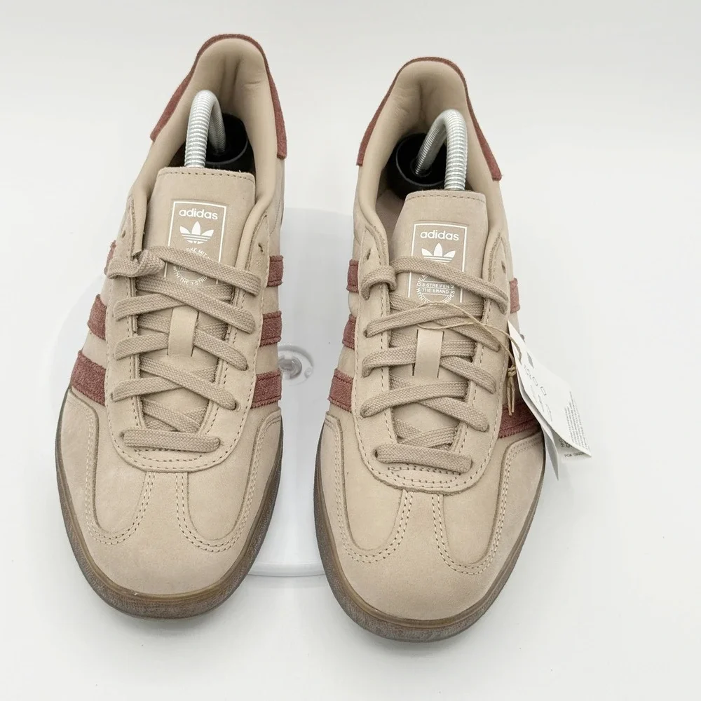 Adidas Gazelle Indoor Size 9 Mens Khaki Brown Gum JQ8387 - NEW