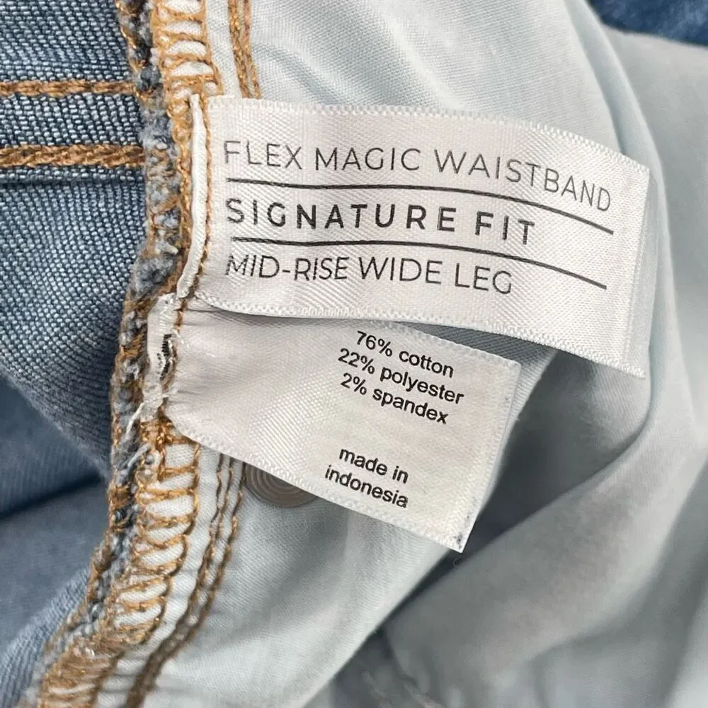 Lane Bryant Signature Fit Flex Magic Waistband Wide Leg Jeans Women’s Size 24