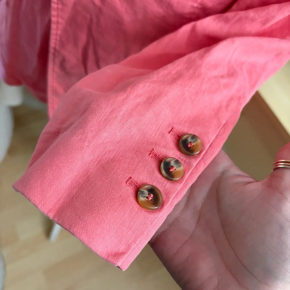 A.L.C. Coral Pink Donovan Linen Cotton Blend‎ Blazer Jacket Size 2