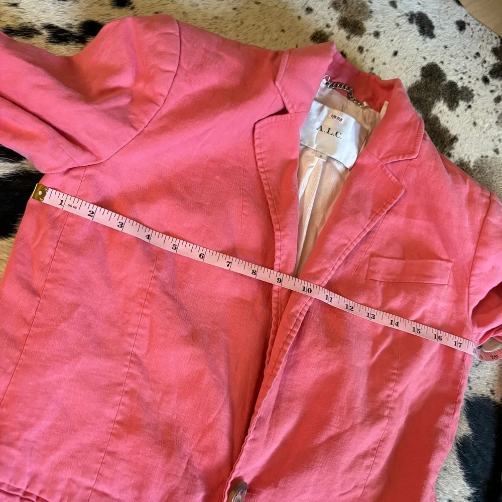 A.L.C. Coral Pink Donovan Linen Cotton Blend‎ Blazer Jacket Size 2