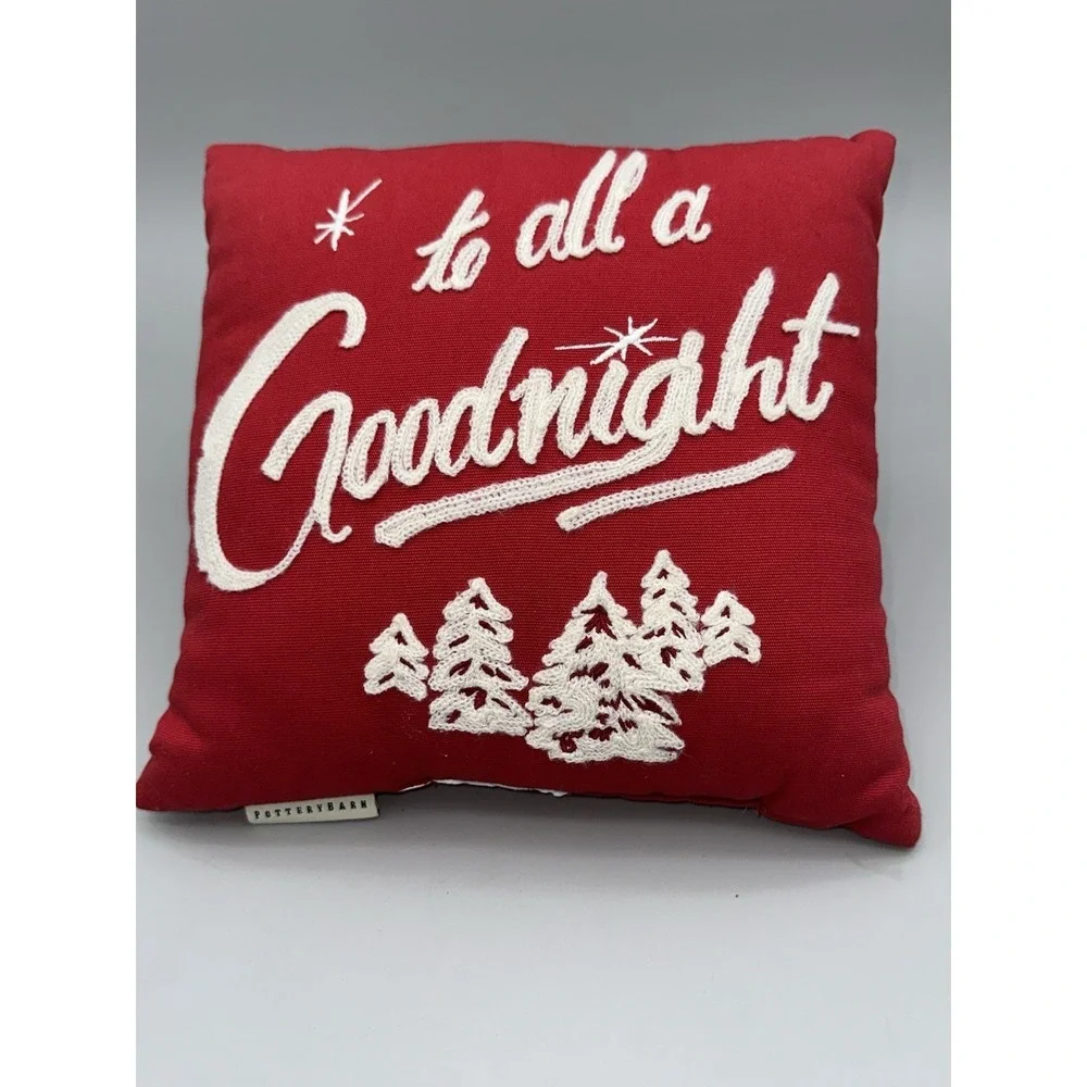 Pottery Barn Christmas Pillow Red White Farmhouse Holiday Decor 12